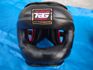 Top Boxing Completion -Leather Nose Bar Head Gear