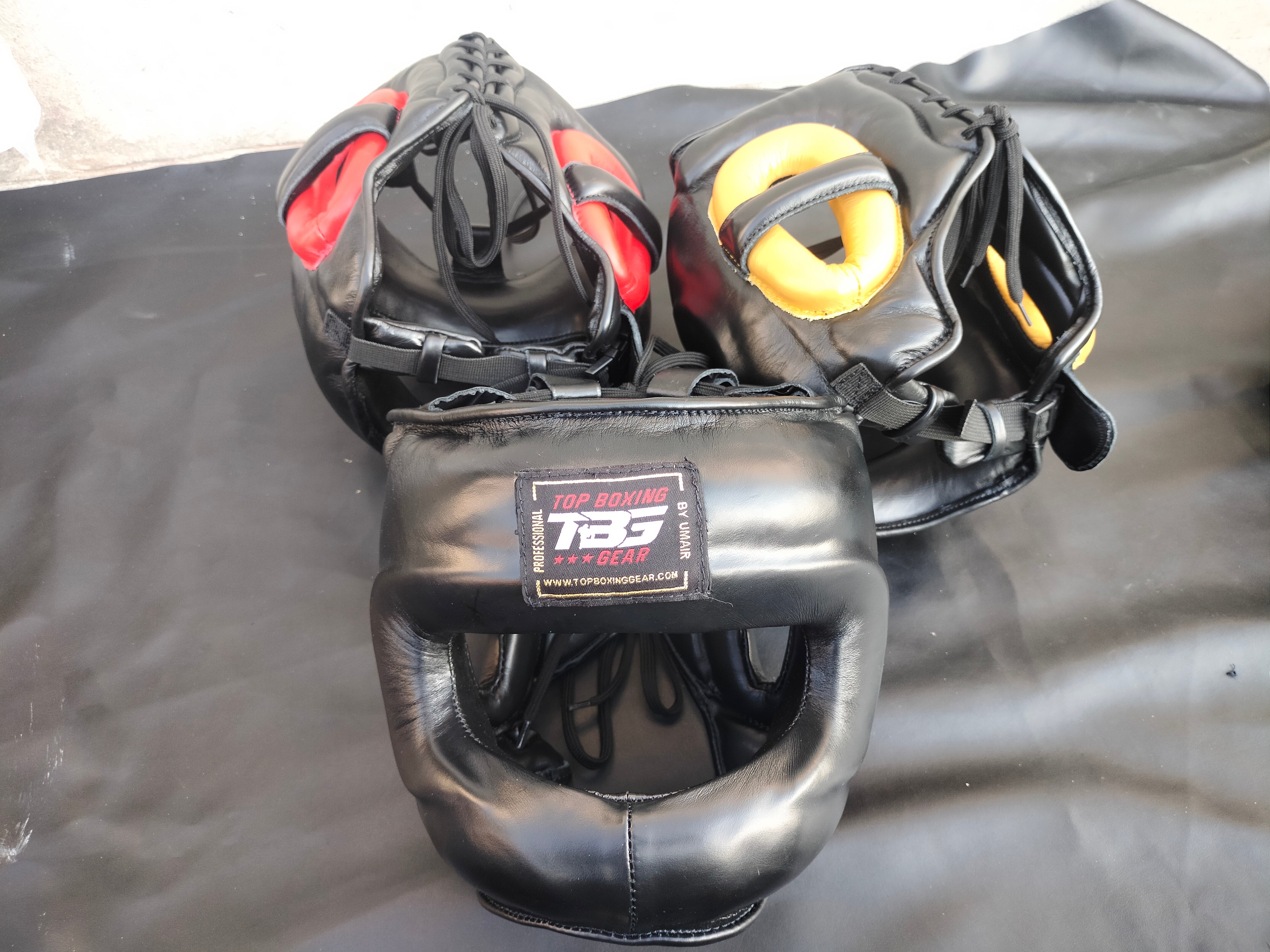 Top Boxing Completion -Leather Nose Bar Head Gear