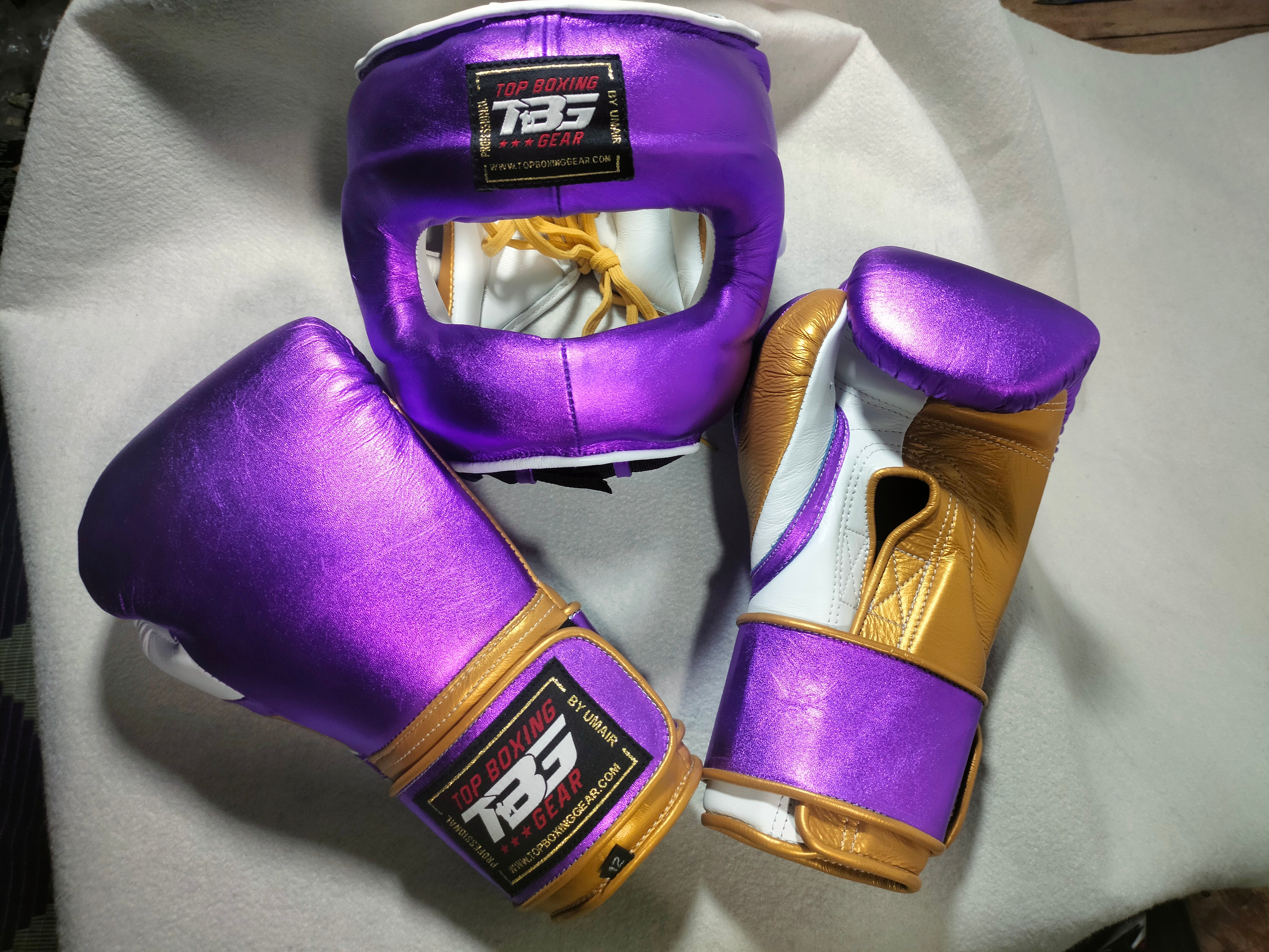 Boxing Gloves-leather Helmet Fight  set
