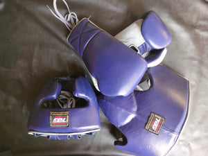 Top Boxing Fighter-Leather Gloves,Helmet,Abdominal Guard