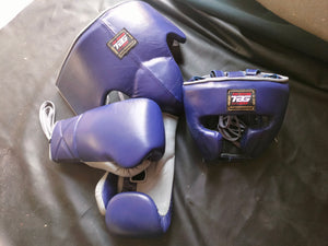 Top Boxing Fighter-Leather Gloves,Helmet,Abdominal Guard