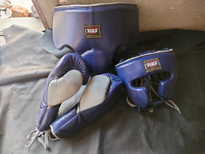 Top Boxing Fighter-Leather Gloves,Helmet,Abdominal Guard