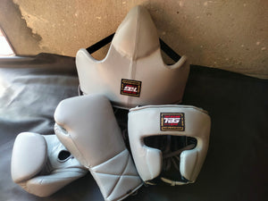 Top Boxing Fighter-Leather Gloves,Helmet,Abdominal Guard